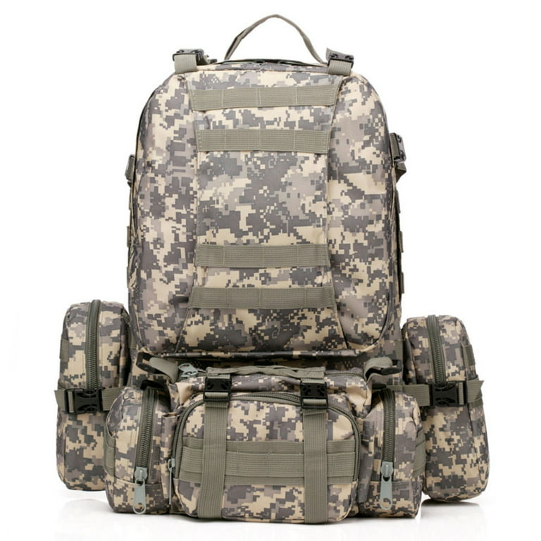 Details about   50L Outdoor Military Backpacks Waterproof Camouflage bag  Sports Hiking Camping 